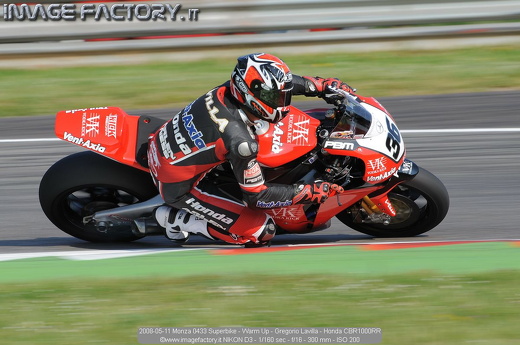 2008-05-11 Monza 0433 Superbike - Warm Up - Gregorio Lavilla - Honda CBR1000RR